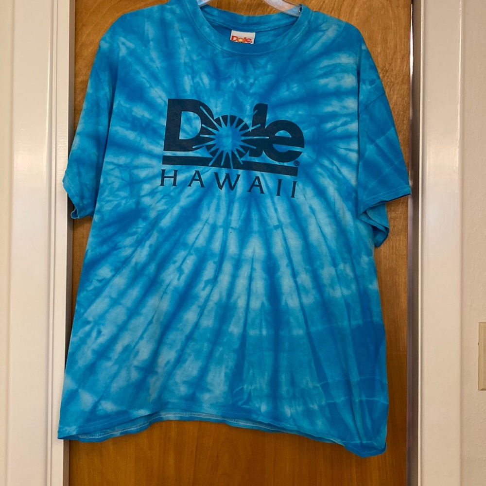 Vintage Dole Hawaii Blue tie dye Graphic Logo T-shirt XL